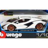 Lamborghini Sian FKP 37 White with Copper Wheels 1/18 Diecast Model Car by Bburago