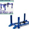 Adjustable Four Post Lift “Falken Tires” Blue for 1/18 Scale Diecast Model Cars by Greenlight