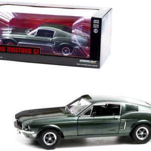 1968 Ford Mustang GT Fastback Highland Green Metallic 1/18 Diecast Model Car by Greenlight