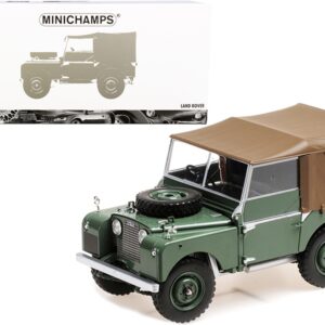 1949 Land Rover RHD (Right Hand Drive) Green with Brown Canopy 1/18 Diecast Model Car by Minichamps