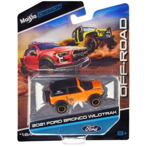 2021 Ford Bronco Wildtrak Orange Metallic with Black Top “Off-Road” “Maisto Design”...