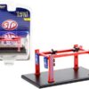 Adjustable Four-Post Lift “STP” Red and Blue “Four-Post Lifts” Series 2 1/64 Diecast Model by Greenlight