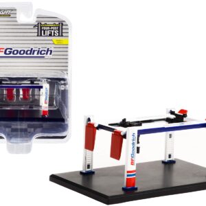 Adjustable Four-Post Lift “BFGoodrich” White and Red “Four-Post Lifts” “Four-Post Lifts” Series 4 1/64 Diecast Model by Greenlight