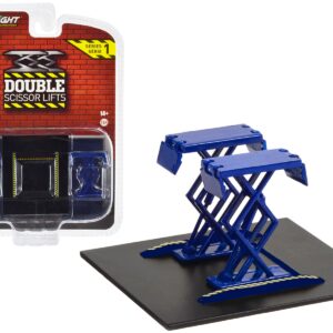 Automotive Double Scissor Lift Blue “Double Scissor Lifts” Series 1 1/64 Diecast Model by Greenlight