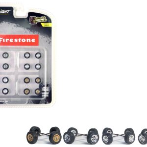 “Firestone” Wheels and Tires Multipack Set of 24 pieces “Wheel & Tire Packs” Series 8 1/64 by Greenlight