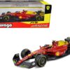 Ferrari F1-75 #55 Carlos Sainz “Giallo Modena” Formula One F1 Italian GP (2022) “Formula Racing” Series 1/18 Diecast Model Car by Bburago