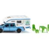 Ford F-150 Pickup Truck Blue Metallic Camper Set with Accessories Diecast Model by Siku