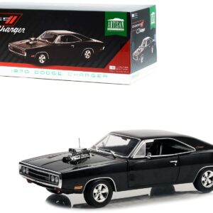 1970 Dodge Charger with Blown Engine Black “Artisan Collection” Series 1/18 Diecast Model Car by Greenlight