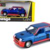 Renault 5 Turbo Metallic Blue with Red Accents 1/24 Diecast Model Car by Bburago