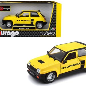 Renault 5 Turbo Yellow with Black Accents 1/24 Diecast Model Car by Bburago