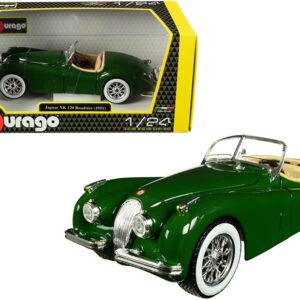 1951 Jaguar XK 120 Roadster Green 1/24 Diecast Model Car by Bburago