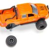 Ram 1500 Pickup Truck Lifted with Balloon Tires Orange with Flames 1/50 Diecast Model by Siku