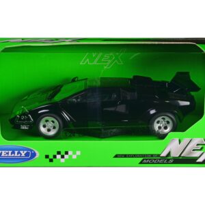 Lamborghini Countach LP 5000 S Black “NEX Models” Series 1/24 Diecast Model Car by Welly