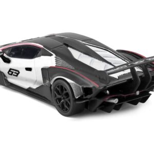 Lamborghini Essenza SCV12 #63 White and Black “Squadra Corse” “Race” Series 1/24 Diecast Model Car by Bburago