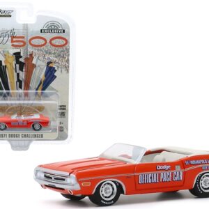 1971 Dodge Challenger Convertible Official Pace Car Orange “55th Indianapolis 500 Mile Race” “Hobby Exclusive” 1/64 Diecast Model Car by Greenlight