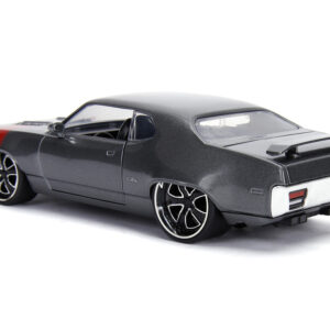 1972 Plymouth GTX 440 Metallic Gray with Red Stripe “Bigtime Muscle” 1/24 Diecast Model Car by Jada