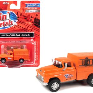 1955 Chevrolet Utility Truck Orange “Union Electric” 1/87 (HO) Scale Model by Classic Metal Works