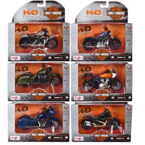 Harley-Davidson Motorcycles 6 piece Set Series 43 1/18 Diecast Models by Maisto