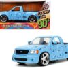 1999 Ford F-150 SVT Lightning Pickup Truck Light Blue with Graphics “I Love the 1990’s” Series 1/24 Diecast Model Car by Jada