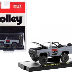 1973 Chevrolet K5 Blazer Open Top “Holley” Gray with Black Hood Limited Edition to 6600 pieces Worldwide 1/64 Diecast Model Car by M2 Machines