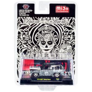 1973 GMC Jimmy Sierra Black with Graphics “Dia De Los Muertos – Los Angeles” (Day of the Dead) Limited Edition to 8250 pieces Worldwide 1/64 Diecast Model Car by M2 Machines