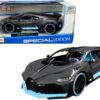 Bugatti Divo Satin Charcoal Gray with Carbon and Blue Accents “Special Edition” 1/24 Diecast Model Car by Maisto