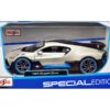 Bugatti Divo Satin White Metallic with Carbon and Blue Accents “Special Edition” 1/24 Diecast Model Car by Maisto