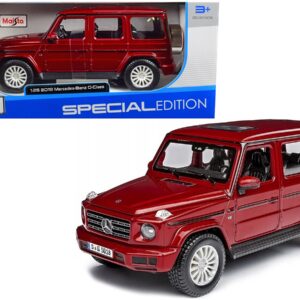 2019 Mercedes Benz G-Class with Sunroof Red Metallic 1/25 Diecast Model Car by Maisto