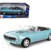 1967 Chevrolet Camaro SS 396 Convertible Turquoise 1/18 Diecast Model Car by Maisto