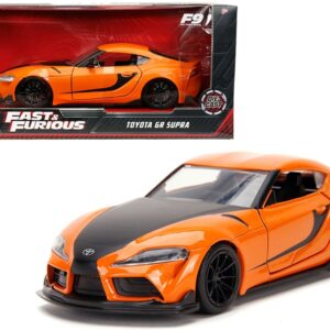 Toyota GR Supra Orange with Black Stripes “Fast & Furious 9 F9” (2021) Movie 1/32 Diecast Model Car by Jada