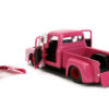 1956 Ford F-100 Pickup Truck Pink with Graphics and Franken Berry Diecast Figure “Franken Berry” “Hollywood Rides” Series 1/24 Diecast Model Car by Jada