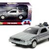 DeLorean DMC (Time Machine) Brushed Metal “Back to the Future Part I” (1985) Movie “Hollywood Rides” Series 1/32 Diecast Model Car by Jada