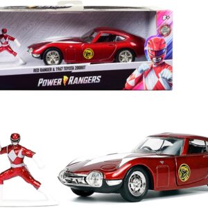 1967 Toyota 2000GT RHD (Right Hand Drive) Red Metallic and Red Ranger Diecast Figurine “Power Rangers” “Hollywood Rides” Series 1/32 Diecast Model Car by Jada