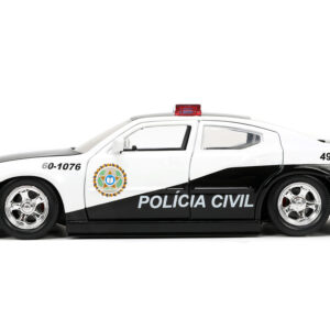 2006 Dodge Charger Police Black and White “Policia Civil” “Fast & Furious” Series 1/24 Diecast Model Car by Jada