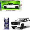 2014 Chevrolet Silverado Z71 Pickup Truck Black and White with Extra Wheels “Just Trucks” Series 1/24 Diecast Model Car by Jada