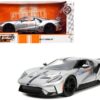 2017 Ford GT #17 Silver Metallic with Black Stripes “Ford Performance” “Bigtime Muscle” Series 1/24 Diecast Model Car by Jada