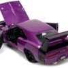 1969 Dodge Charger Daytona Purple Metallic with Black Tail Stripe “Bigtime Muscle” Series 1/24 Diecast Model Car by Jada