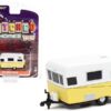 1959 Siesta Travel Trailer White and Yellow “Hitched Homes” Series 11 1/64 Diecast Model by Greenlight