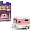 1958 Catolac DeVille Travel Trailer Pink and White “Hitched Homes” Series 14 1/64 Diecast Model by Greenlight