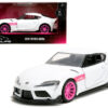 2020 Toyota Supra White Metallic with Pink Wheels “Pink Slips” Series 1/32 Diecast Model Car by Jada