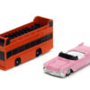 “Hollywood 100” Walk of Fame Diorama with Pink Convertible and Double-Decker Bus “Nano Scene” Series model by Jada