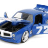 1972 Pontiac Firebird #72 Blue with White Stripe “Chevron” “Bigtime Muscle” Series 1/24 Diecast Model Car by Jada