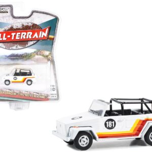 1974 Volkswagen Thing (Type 181) #181 White with Stripes “All Terrain” Series 15 1/64 Diecast Model Car by Greenlight