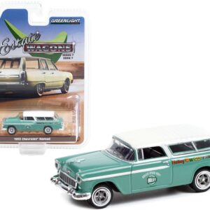 1955 Chevrolet Nomad Green with White Top “Holley Speed Shop” “Estate Wagons” Series 7 1/64 Diecast Model Car by Greenlight