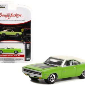 1970 Dodge Charger HEMI R/T Sublime Green with White Roof and White Tail Stripe (Lot #777) Barrett-Jackson ‘Scottsdale Edition’ Series 10 1/64 Diecast Model Car by Greenlight