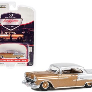 1955 Chevrolet Bel Air Custom Coupe Rose Gold Metallic and Silver Metallic with Gold Interior (Lot #1275.1) Barrett Jackson “Scottsdale Edition” Series 12 1/64 Diecast Model Car by Greenlight