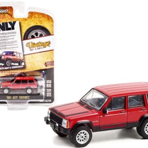 1984 Jeep Cherokee Chief Red with Black Stripes “Only in a Jeep Cherokee” “Vintage Ad Cars” Series 5 1/64 Diecast Model Car by Greenlight