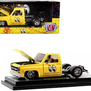 1976 GMC Sierra Grande 15 Custom Pickup Truck Yellow “Mooneyes – Moon Automotive” (Faded) Limited Edition to 3000 pieces Worldwide 1/24 Diecast Model Car by M2 Machines