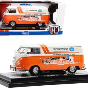 1960 Volkswagen Delivery Van “EMPI” Orange and Cream Limited Edition to 7000 pieces Worldwide 1/24 Diecast Model by M2 Machines