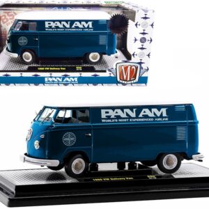 1960 Volkswagen Delivery Van “Pan Am” Turquoise with White Top Limited Edition to 7000 pieces Worldwide 1/24 Diecast Model by M2 Machines